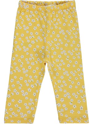 Civil Baby Küçük Çiçek Empirme 6-18 Ay Tayt - Sarı