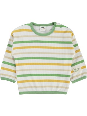 Civil Baby Çizgili 3-18 Ay Sweatshirt - Ekru