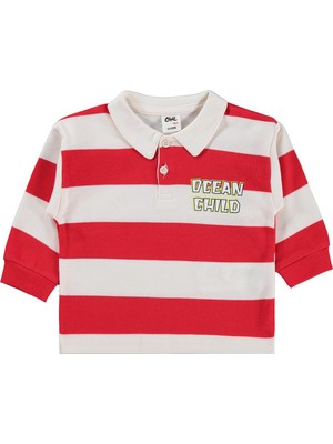 Civil Baby Çizgili 6-18 Ay Sweatshirt - Kırmızı
