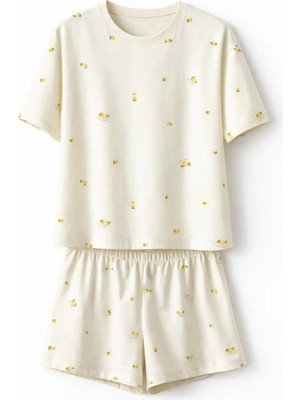 Mjamass Limon Desenli Şort Pijama Takımı