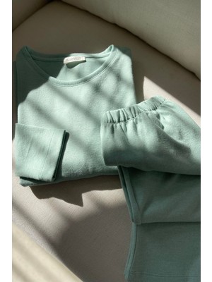 Mjamass Mint Basic Örme Oversize  Kadın Ev Giyim Takım