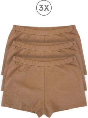 Feu De Elu Cotvie Kahve Pamuklu Boxer 3'lü Set