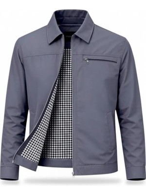 Regos Erkek Füme Battal Boy Klasik Yakalı Ince Yazlık Mevsimlik Mont