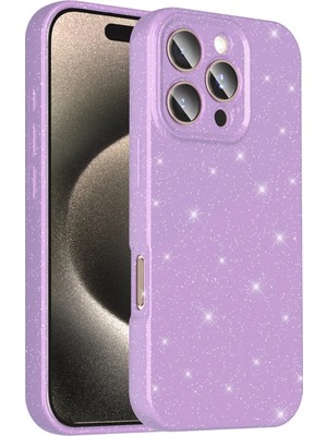 Apple iPhone 16 Pro Max Cep Telefonu Için Uyumlu Kılıf Kapak Kamera Korumalı Simli Lüks Koton