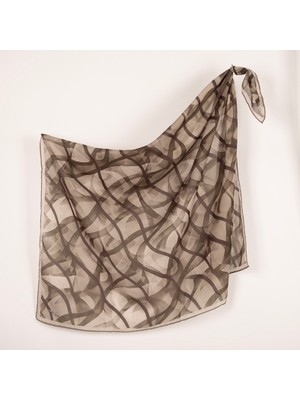 Piramit Naturel Eşarp | Çizgilerin Dansı