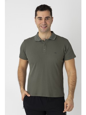 Crozwise Pamuk Pike Waffle Polo Yaka Tişört Haki 7152-04