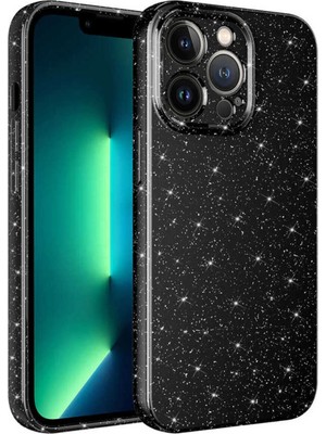 Ahlttiba Apple iPhone 13 Pro Kılıf Kamera Korumalı Simli Lüks Cep Telefonu Için Uyumlu Kapak Koton Kapak