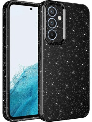 Ahlttiba Samsung Galaxy A55 Kılıf Kamera Korumalı Simli Lüks Cep Telefonu Için Uyumlu Kapak Koton Kapak