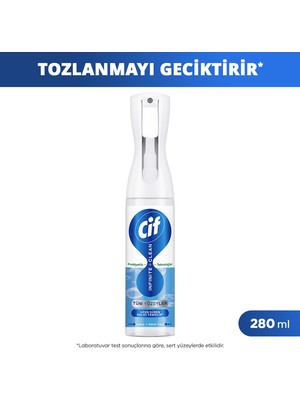 Cif Infinite Clean Doğal Probiyotikli Toz Tutmaz Sprey Tüm Yüzeyler İçin Lotus & Deniz Tuzu 280 ml