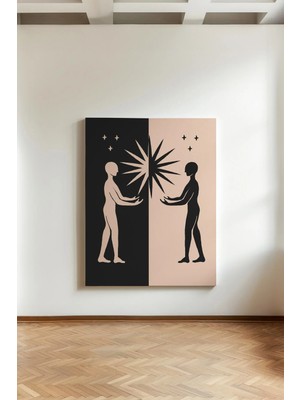 Kanvaspera Yin Yang Siluetler - Kanvas Tablo - Sade, Dualite ve Evrensel Enerji Temalı Duvar Dekorasyonu