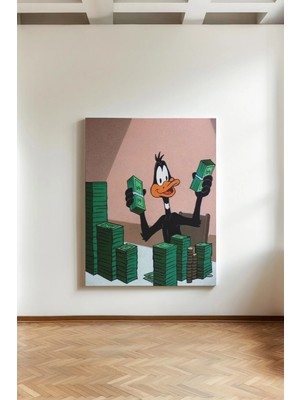 Kanvaspera Daffy Duck Para - Kanvas Tablo
