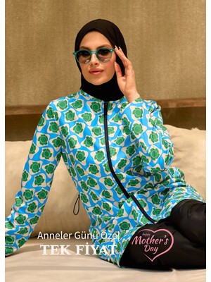 Tesettür Mayo Retro Mavi