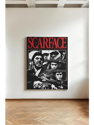 Kanvaspera Scarface, Tony Montana - Al Pacino Kanvas Tablo - Sinema Afişi Tarzında Duvar Dekoru