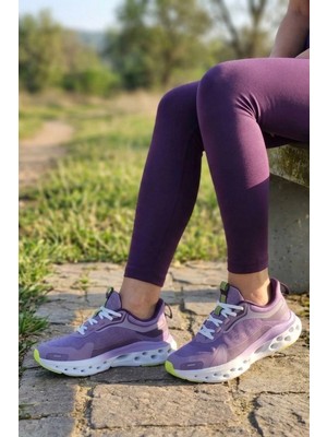 In Step Air-Stride Pro: Nefes Alabilen ve Yüksek Tabanlı Kadın Günlük Yürüyüş Ayakkabısı – Mor