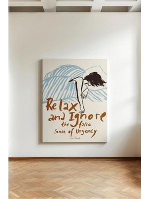 Kanvaspera Relax And Ignore - Kanvas Tablo - Çağdaş Çizim, Nostaljik Kompozisyon, Klasik Afiş, Pop Art Eseri
