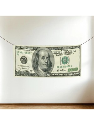 Kanvaspera 100 Dolar Benjamin Franklin, Duvar Örtüsü – Bereket & Ilham Dekorasyonu – Vinil Kumaş