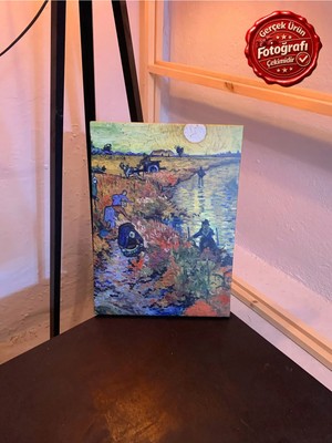 Kanvaspera Van Gogh Kırmızı Bağ - Kanvas Tablo - Gün Batımı Peyzajı ve Doğa Temalı Duvar Dekorasyonu