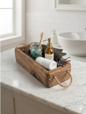 CivelekMobilya Ahşap Eskitme Desenli Kutu