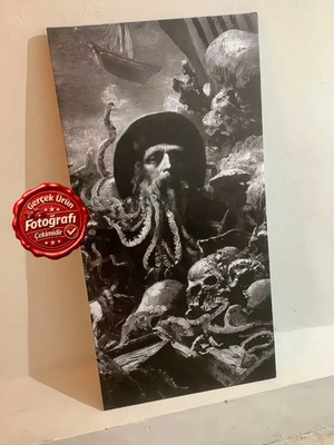 Kanvaspera Davy Jones - Deniz Korsanı Efsane Portresi - Kanvas Tablo, Karayip Korsanları Temalı Duvar Dekoru
