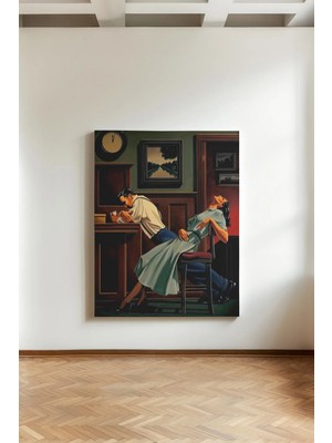 Kanvaspera Bitkin Aşk - Kanvas Tablo - Klasik Çift Romantik Duvar Dekorasyonu