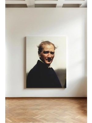 Kanvaspera Atatürk Güneşli Gün Portesi - Kanvas Tablo - Renkli ve Derin Bakış Temalı Duvar Dekorasyonu