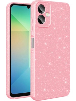 Ahlttiba Samsung Galaxy A07 Cep Telefonu Için Uyumlu Kılıf Kamera Korumalı Simli Lüks Koton Kapak