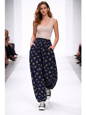 Hoaryage Turlu Viskon Penye Şalvar Pantolon , Paçası Manşetli Sosyete Şalvar %100 Pamuk 36-44 Beden