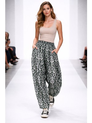 Hoaryage Turlu Viskon Penye Şalvar Pantolon , Paçası Manşetli Sosyete Şalvar %100 Pamuk 36-44 Beden