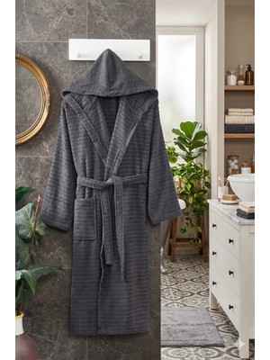 Double Bathrobe  Kapüşonlu Oversize Bornoz Seti / Unısex