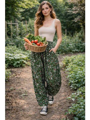 Hoaryage Turlu Viskon Penye Şalvar Pantolon , Paçası Manşetli Sosyete Şalvar %100 Pamuk 36-44 Beden