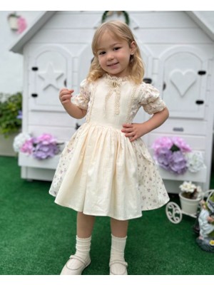 Butik Kız Çocuk Özel Tasarım %100 Pamuklu Elbise
