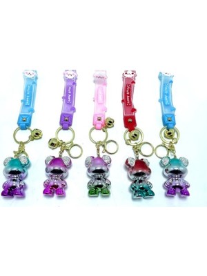 Marsilyan Taşlı Ayıcık Silikon Anahtarlık