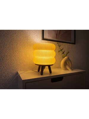 Yapı3D Modern Dekoratif Masa Lambası | Şık Gece Lambası | Sert Plastik Tasarım | LED Uyumlu | Minimal Tasarım |