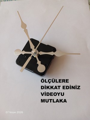 Cnr Shop Saat Mekanizması 14 mm Şaft Boyu Saat Motoru Sessiz Çalışır Akrep Yelkovan Saniye (Askısız)