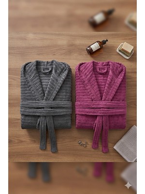Double Bathrobe  Kapüşonlu Oversize Bornoz Seti / Unısex