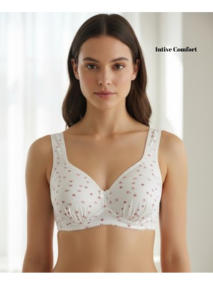 Intive Lingerie Intive Comfort Pamuklu Leopar/çiçek Desen Toparlayıcı Kalın Askılı Kopçalı Sütyen (85-95)