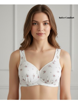 Intive Lingerie Intive Comfort Pamuklu Leopar/çiçek Desen Toparlayıcı Kalın Askılı Kopçalı Sütyen (85-95)