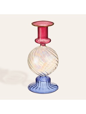 Zsa Zsa Zsu Nanjıng Borosilikat Cam Şamdan 8X8X18 cm Renkli