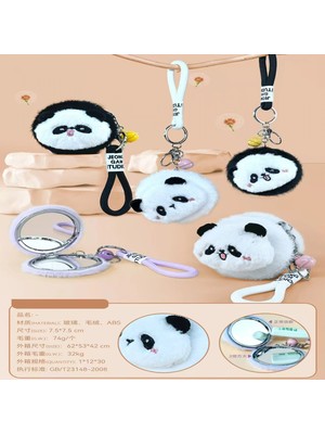 Marsilyan Sevimli Panda Tasarımlı Peluş Anahtarlıklı Ayna