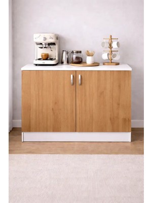 T Designo Tdesigno Asil Mutfak Alt Modül  - Çok Amaçlı Dolap 120 cm Safir Meşe