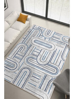 Lioara Home Modern Geometrik Çizgili Dijital Baskılı Halı – Modern, Kaymaz Taban, Salon & Oturma Odası Için Halı