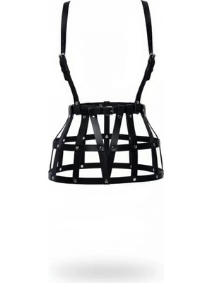 Pileli Store Pilelistore Siyah Etek Deri Kafes Yapılı Perçin Detaylı Etek Mini Etek - BRF1252