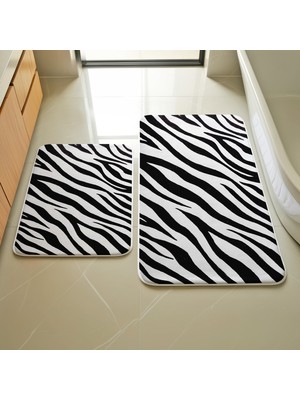 Zebra Desen 2'li Paspas Takımı