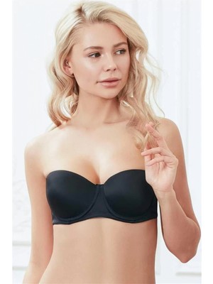 Pileli Store Pilelistore Balenli Desteksiz Dolgusuz Straplez T-Shirt Sütyeni