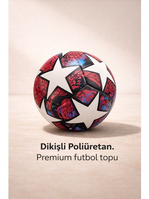 Anorsel Profesyonel Futbol Topu Şampiyonlar Ligi  Sert Zemin Halı Saha Futbol Topu No5 Kırmızı 555