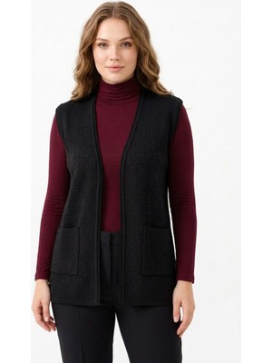 uludağ triko Kadın Anne Triko Yelek Kabartma Desen BGL-ST05300