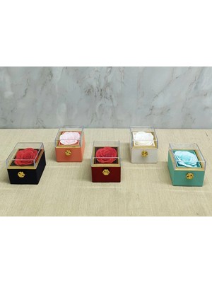 Pileli Store Romantik Gül Yüzük Kutusu Kare