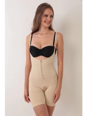 Pileli Store Pilelistore Ten Ip Askılı Ağ Kısmı Açık Fermuarlı Tam Boy Kadın Korse