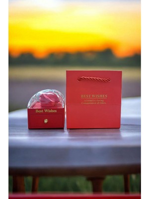 C&On Design Çekmeceli Gül Detaylı Hediye Kutusu ve Çanta Seti