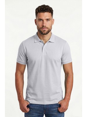 Erkek Polo Yaka Penye %100 Pamuklu Düğmeli T-Shirt